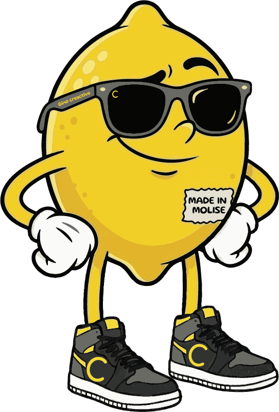 Gino la mascotte di Creactive Room con un bicchiere di limoncello in mano